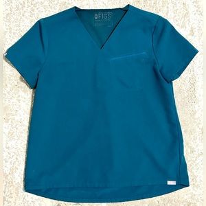 Figs SMALL Caribbean Blue Scrub Top